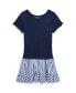 Toddler and Little Girls Woven-Skirt Pointelle-Knit Cotton Dress