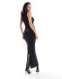 Фото #4 товара NA-KD sleeveless maxi dress in black glitter