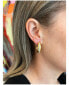 ფოტო #3 პროდუქტის Polished Cubic Zirconia Center Hoop Earrings