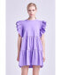 Фото #2 товара Women's Knit Ruffled Mini Dress