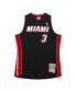 ფოტო #3 პროდუქტის Men's Dwyane Wade Black Miami Heat 2012-13 Hardwood Classics Swingman Jersey