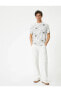 Beyaz Desenli Erkek T-Shirt 4SAM10232HK