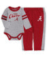 Фото #3 товара Infant Boys and Girls Crimson, Gray Alabama Crimson Tide Little Kicker Long Sleeve Bodysuit and Sweatpants Set