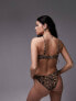 Topshop mix and match underwire bikini top in leopard print