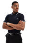 Fred Perry twin tipped logo polo in navy/white