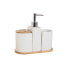 Фото #1 товара Набор для ванной Home ESPRIT Белый Натуральный Бамбук Dolomite 19,5 x 10 x 19 cm