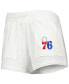 Фото #3 товара Шорты спортивные женские Concepts Sport белые Philadelphia 76ers Sunray Shorts