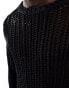 Weekday Gino open knit jumper in black