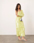 Фото #2 товара ASOS EDITION allover embellished one shoulder midi dress in lime