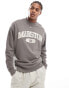 Фото #2 товара ASOS DESIGN oversized sweatshirt with collegiate print in grey