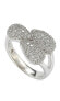 ფოტო #1 პროდუქტის Suzy Levian Sterling Silver Cubic Zirconia 3 Leaf Pave Puff Ring