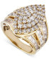 ფოტო #1 პროდუქტის Diamond Round & Baguette Navette Cluster Ring (3 ct. t.w.) in 14k Gold