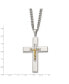 ფოტო #3 პროდუქტის Polished Yellow IP-plated Crucifix Pendant Curb Chain Necklace