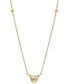 White Topaz Solitaire Pendant Necklace in 14k Gold, 16" + 2" extender