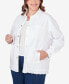 Фото #5 товара Plus Size Snap Front Twill Jacket with Fringe Trim