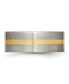 Фото #2 товара Titanium Brushed 14k Gold Inlay Flat Wedding Band Ring