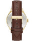 ფოტო #3 პროდუქტის Mens Brown Strap Automatic Watch 46mm