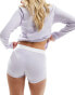 Фото #3 товара ASOS DESIGN mix & match pyjama short with exposed waistband and picot trim in lilac