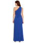 Фото #2 товара Petite One-Shoulder Draped Jersey Gown