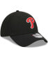 Фото #4 товара Men's Black Philadelphia Phillies Logo 39THIRTY Flex Hat