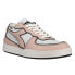 Diadora Mi Basket Row Cut Frame Used Lace Up Mens Pink, White Sneakers Casual S