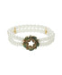 ფოტო #1 პროდუქტის Imitation Pearl Wreath Two Row Stretch Bracelet