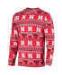 Men's Scarlet Nebraska Huskers Ugly Sweater Knit Long Sleeve Top and Pant Set