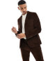 Фото #1 товара Gianni Feraud skinny suit jacket in brown cord