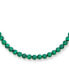 ფოტო #2 პროდუქტის Plain Simple Western Jewelry Dark Forrest Green Imitation Malachite Round 10MM Bead Strand Necklace For Women Silver Plated Clasp 20 Inch