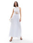 ASOS DESIGN halter cowl neck lace tie waist pleat midi