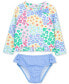 Baby Girls Long-Sleeve Rash Guard UPF 50+ Swimsuit, 2 Piece Set