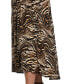 ფოტო #3 პროდუქტის Plus Size Printed Crepe Faux Wrap Skirt