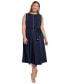 ფოტო #1 პროდუქტის Plus Size Gored Sleeveless Tie-Waist Midi Dress