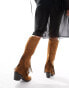 Glamorous knee western boots in off white