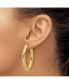 ფოტო #3 პროდუქტის 18k Yellow Gold Polished Graduated Knife Edge Oval Hoop Earrings