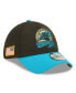 ფოტო #1 პროდუქტის Men's Black, Blue Carolina Panthers 2022 Salute To Service 39THIRTY Flex Hat