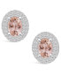 ფოტო #2 პროდუქტის Morganite (1-3/8 ct. t.w.) and Diamond (1/2 ct. t.w.) Halo Stud Earrings in 14K White Gold