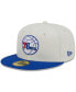 ფოტო #2 პროდუქტის Men's New Era x Cream, Royal Philadelphia 76ers NBA x Staple Two-Tone 59FIFTY Fitted Hat