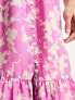 & Other Stories tiered volume maxi dress in pink marble