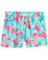 Kid Floral Print Drapey Linen Shorts 4