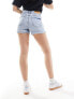 Фото #5 товара Noisy May Moni high wasted turn up hem denim short in light wash blue