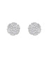 ფოტო #1 პროდუქტის Round Cut Natural Certified Diamond (0.93 cttw) 14k Yellow Gold Earrings Contemporary Stud Design