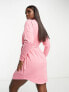 Фото #2 товара Noisy May exclusive tie waist high neck knit mini dress in light pink