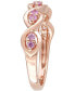 ფოტო #4 პროდუქტის Pink Sapphire Wavy Ring (1/3 ct. t.w.) in 14k Rose Gold