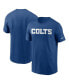 Фото #2 товара Men's Royal Indianapolis Colts Team Wordmark T-shirt