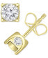 ფოტო #1 პროდუქტის Diamond Center & Side Bezel Stud Earrings (5/8 ct. t.w.) in 14k Gold