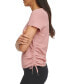 Women's Drawstring-Ruched Textured Top