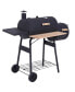 48" Steel Portable Backyard Charcoal BBQ Grill and Offset Smoker Combo with Wheels - фото #1