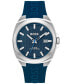 ფოტო #1 პროდუქტის Men's Walker Quartz Basic Calendar Blue Silicone Watch 41mm