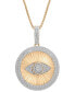 Фото #1 товара Men's Diamond Evil Eye 22" Pendant Necklace (1/2 ct. t.w.) in 14k Gold-Plated Sterling Silver